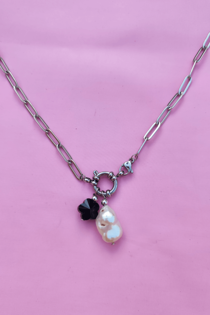 collar de eslabones plateado