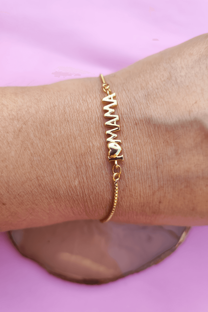 pulsera i love mamá dorada