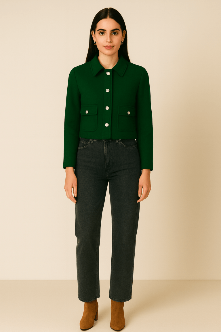 outfits para la oficina con casaca de paño