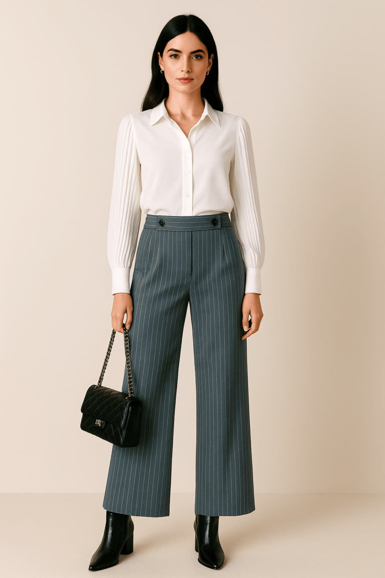 Outfits para la oficina con blusa blanca