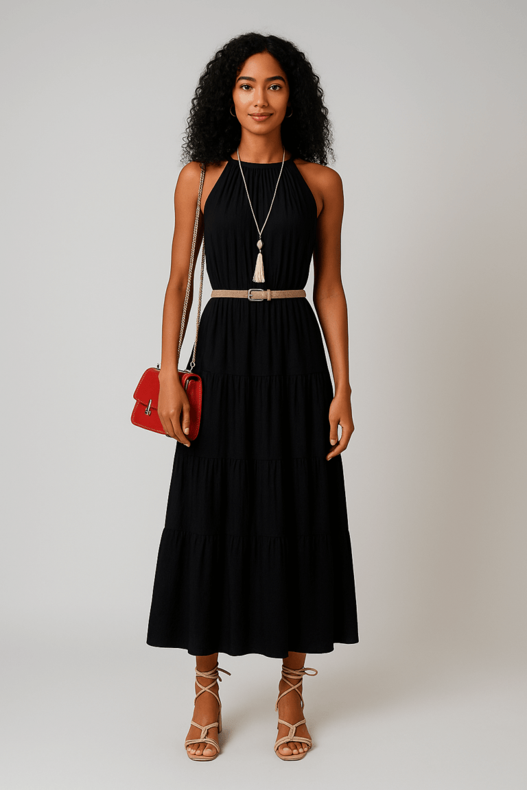 outfits con vestido negro