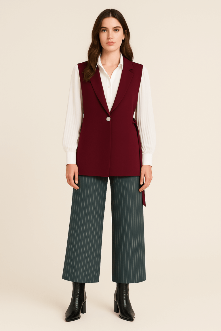 outfit para oficina con chaleco (1)