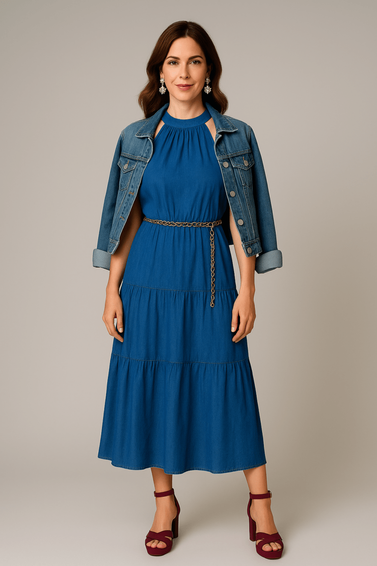 outfits con vestidos de lino